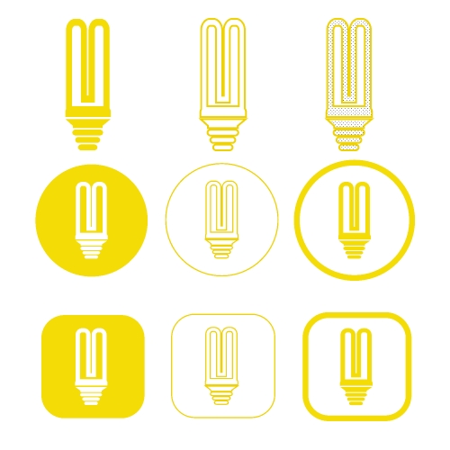 Simple Bulb icon sign design