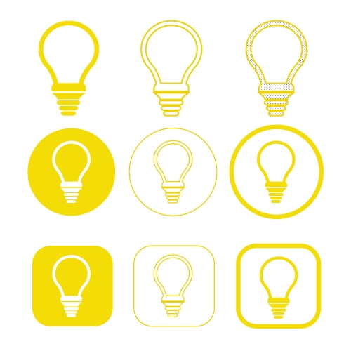 Simple Bulb icon sign design