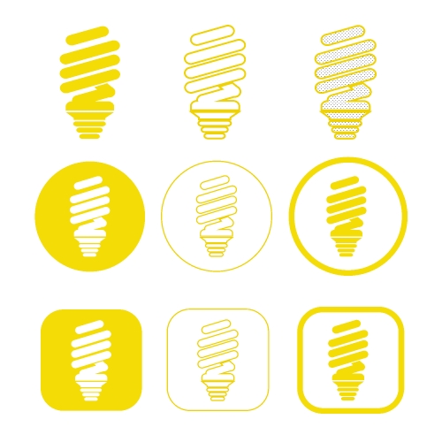 Simple Bulb icon sign design