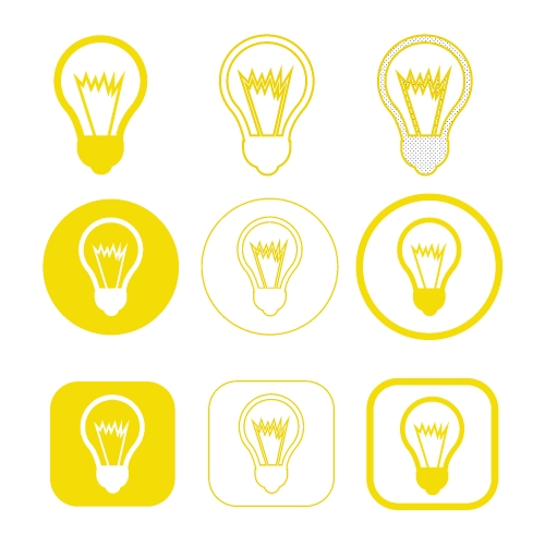 Simple Bulb icon sign design