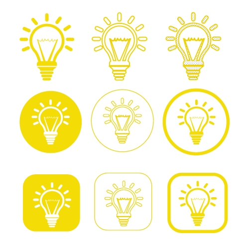 Simple Bulb icon sign design