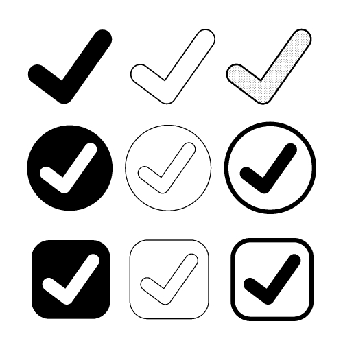 Simple check mark icon sign design