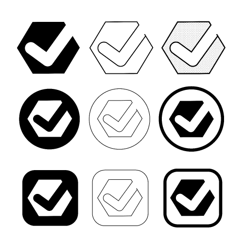 Simple check mark icon sign design
