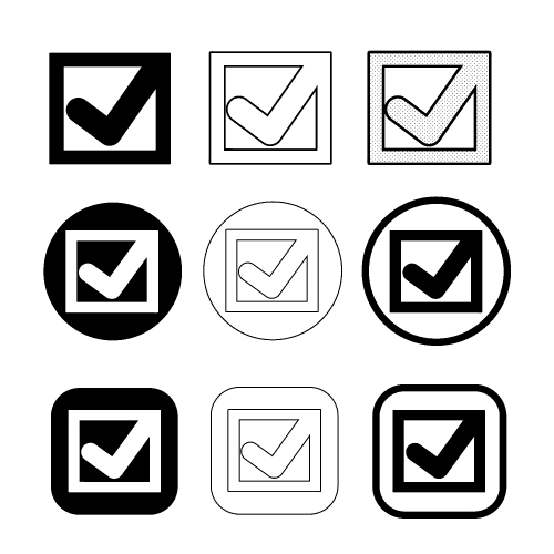 Simple check mark icon sign design