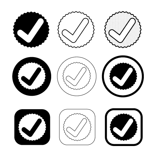 Simple check mark icon sign design