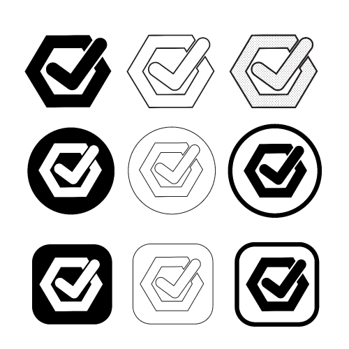 Simple check mark icon sign design