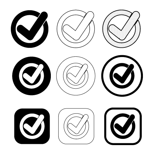 Simple check mark icon sign design