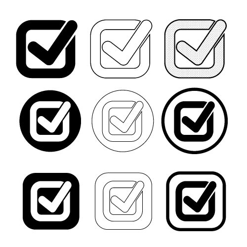 Simple check mark icon sign design