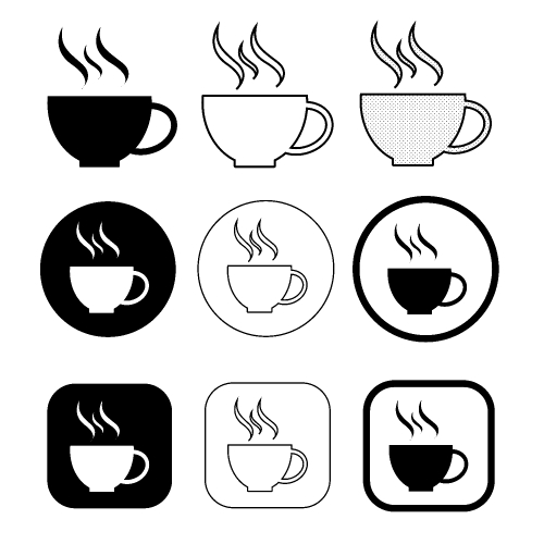 Simple coffee icon sign design