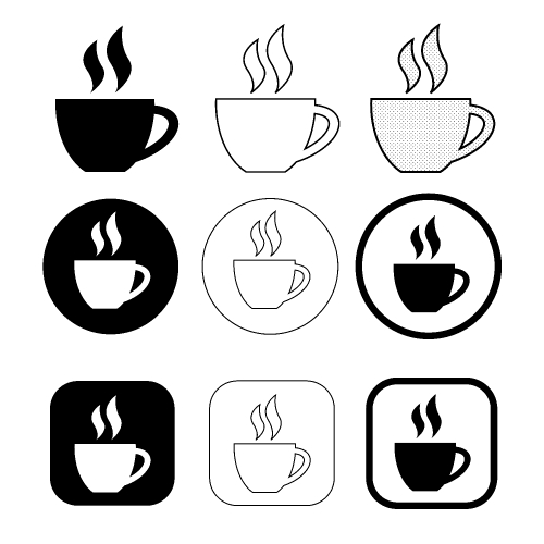 Simple coffee icon sign design