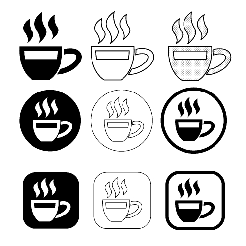 Simple coffee icon sign design