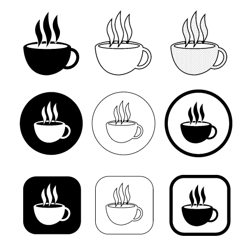 Simple coffee icon sign design