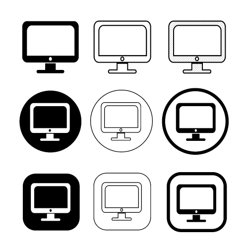 Simple Computer monitor icon sign design