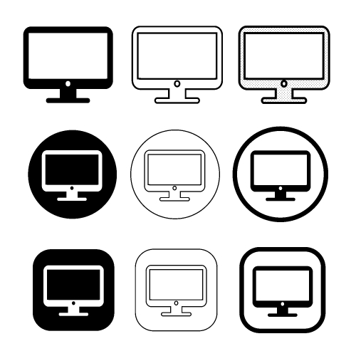 Simple Computer monitor icon sign design