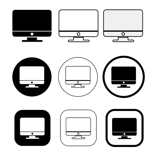 Simple Computer monitor icon sign design