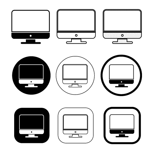 Simple Computer monitor icon sign design