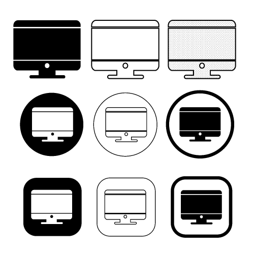 Simple Computer monitor icon sign design