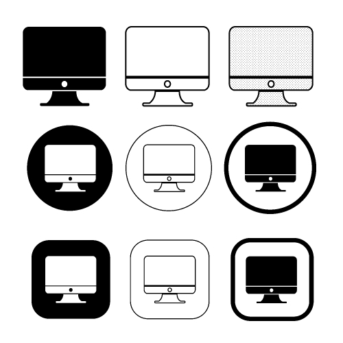 Simple Computer monitor icon sign design