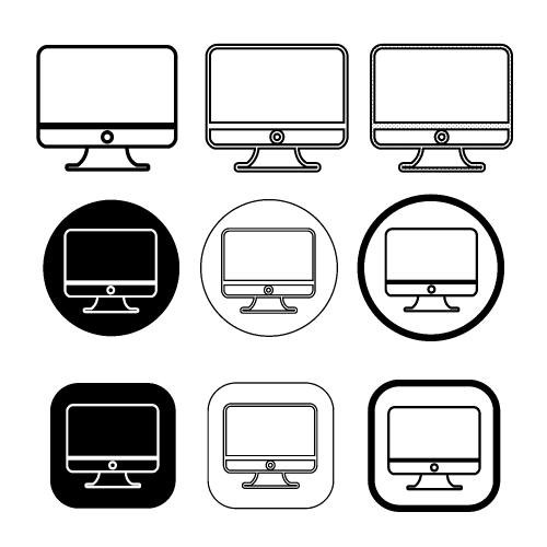 Simple Computer monitor icon sign design