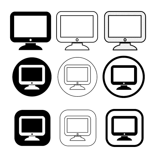 Simple Computer monitor icon sign design