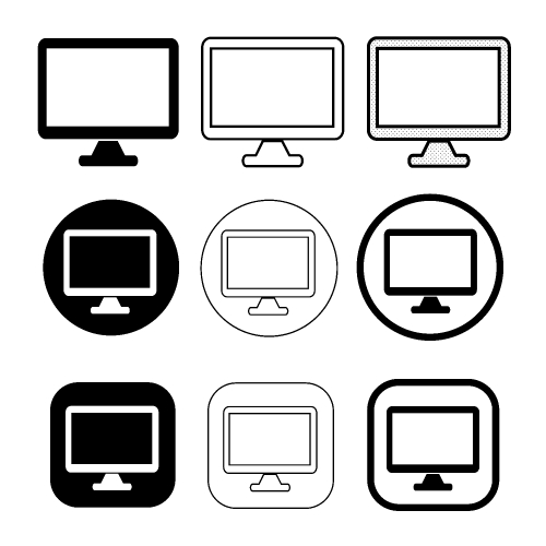 Simple Computer monitor icon sign design