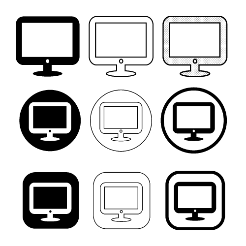 Simple Computer monitor icon sign design