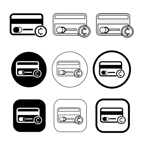 Simple credit card icon sign design