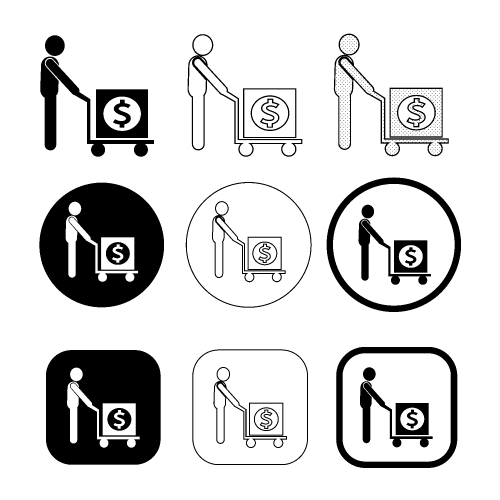 Simple Dollar money icon sign design