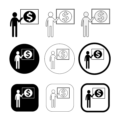 Simple Dollar money icon sign design