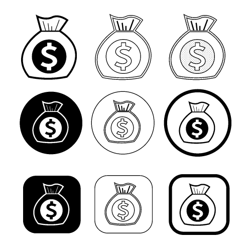 Simple Dollar money icon sign design