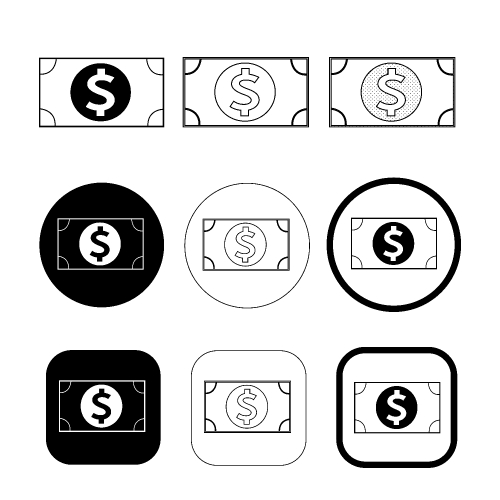 Simple Dollar money icon sign design