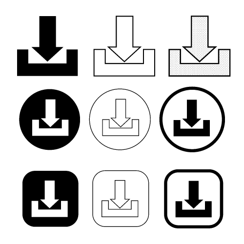 Simple download icon sign design