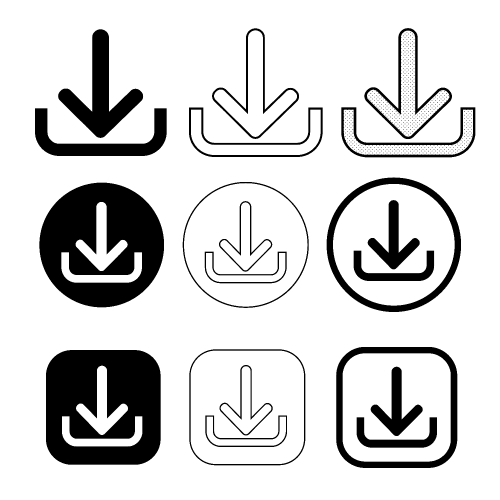 Simple download icon sign design