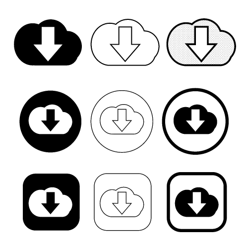 Simple download icon sign design