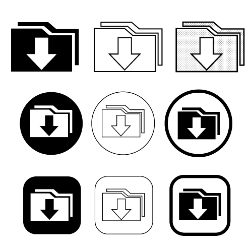 Simple download icon sign design