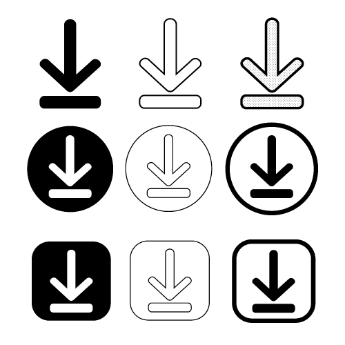 Simple download icon sign design