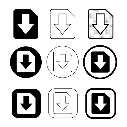 Simple download icon sign design