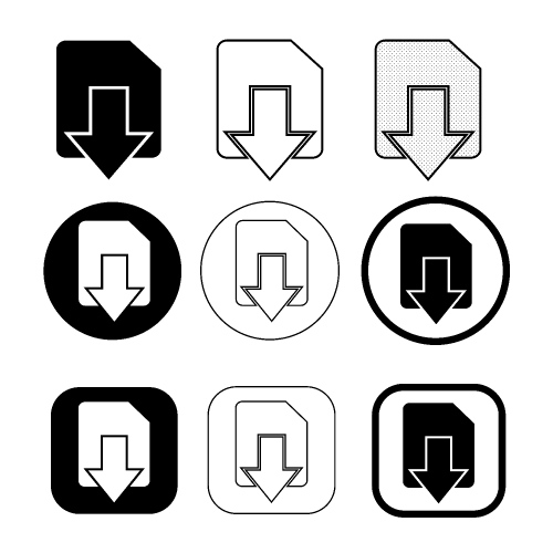 Simple download icon sign design