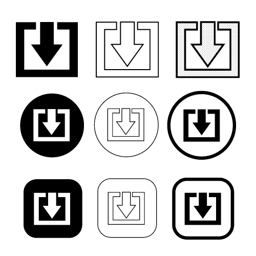 Simple download icon sign design