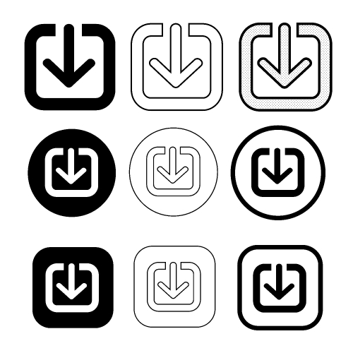 Simple download icon sign design