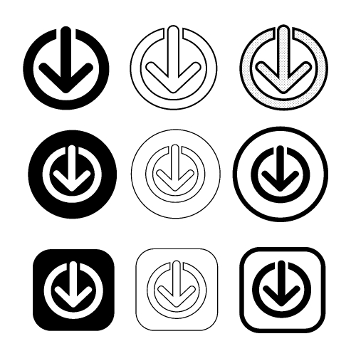 Simple download icon sign design