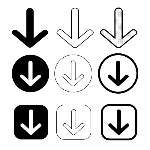 Simple download icon sign design