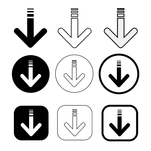 Simple download icon sign design