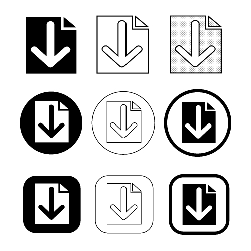 Simple download icon sign design