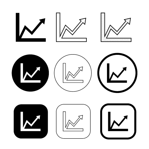 Simple Graph chart icon sign design