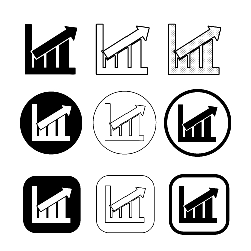 Simple Graph chart icon sign design