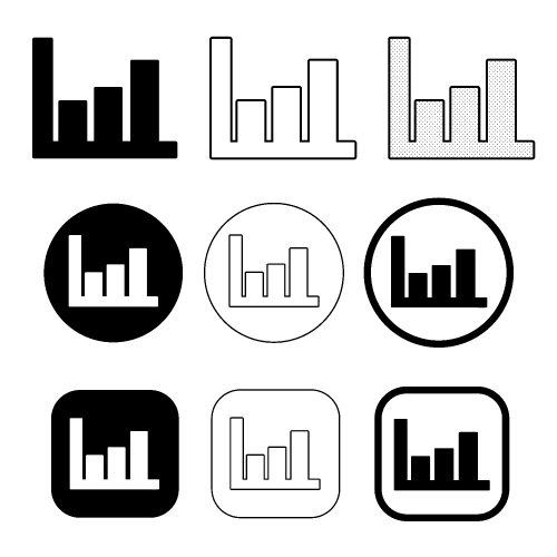 Simple Graph chart icon sign design