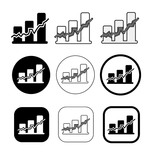 Simple Graph chart icon sign design