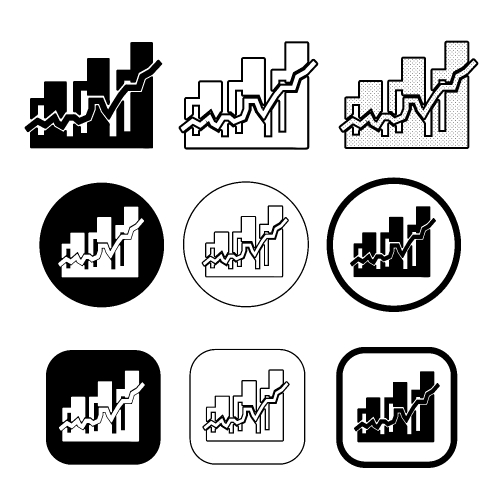 Simple Graph chart icon sign design