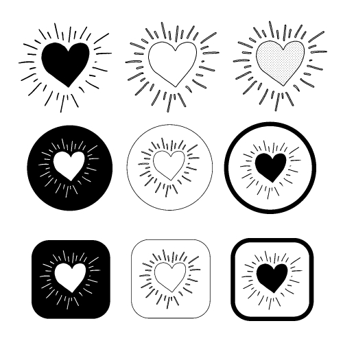 Simple heart icon sign design